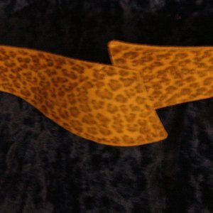 Vintage faux suede microfiber brown leopard print belt & bangle bracelet Med Lg